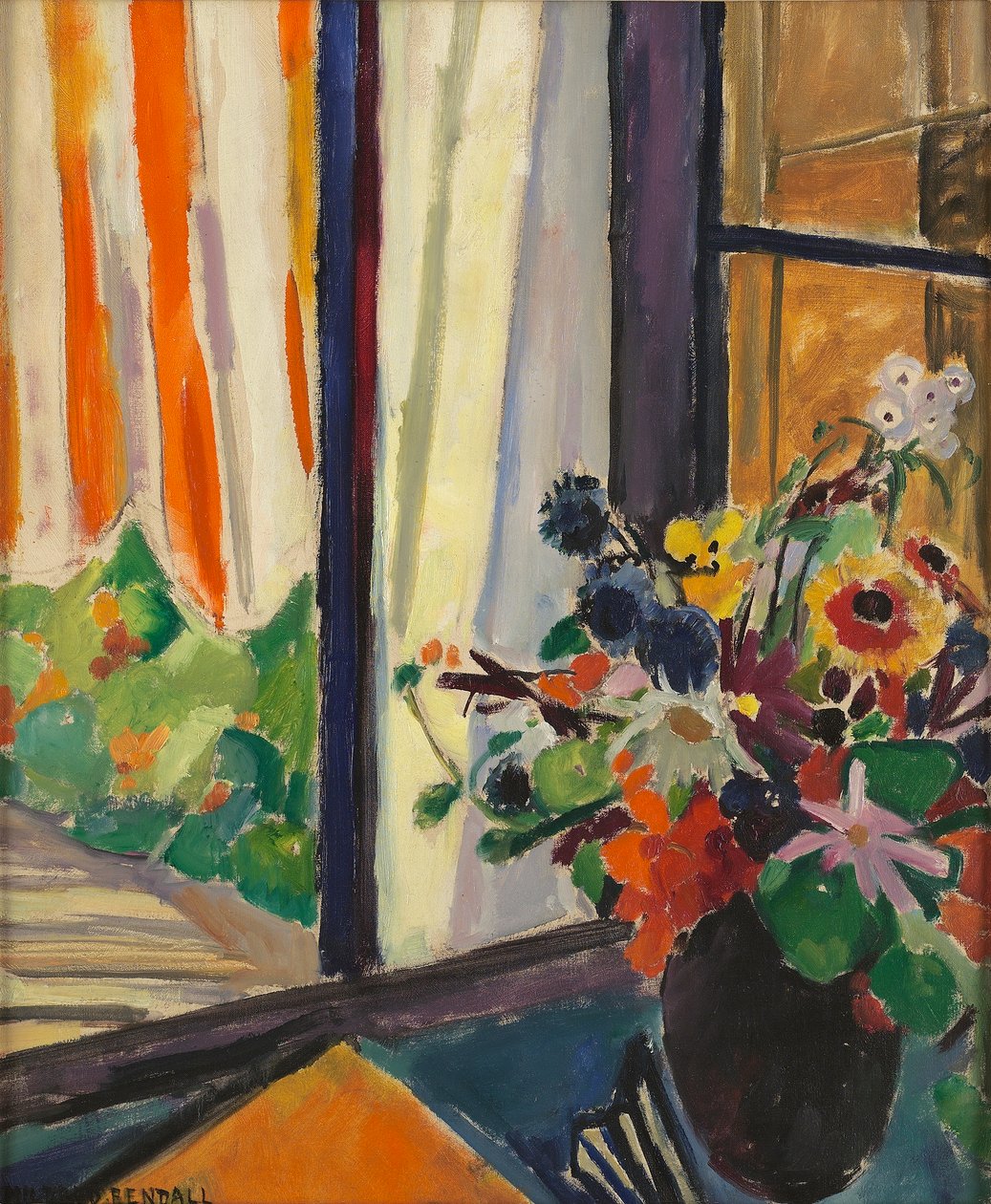 Kukat ikkunan edessä, n.1930 tekijältä Mildred Bendall