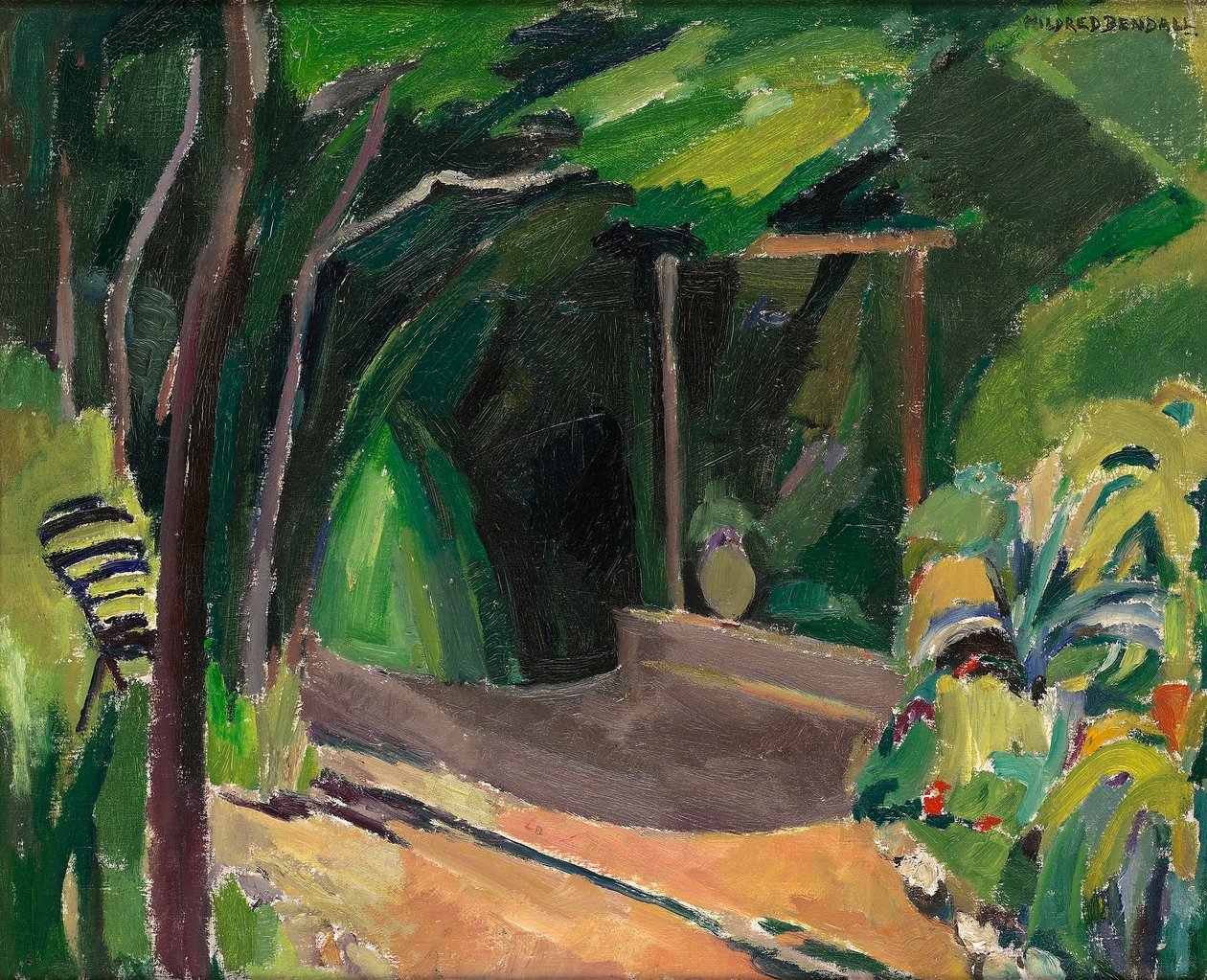 Puutarhan nurkka, n. 1940 tekijältä Mildred Bendall