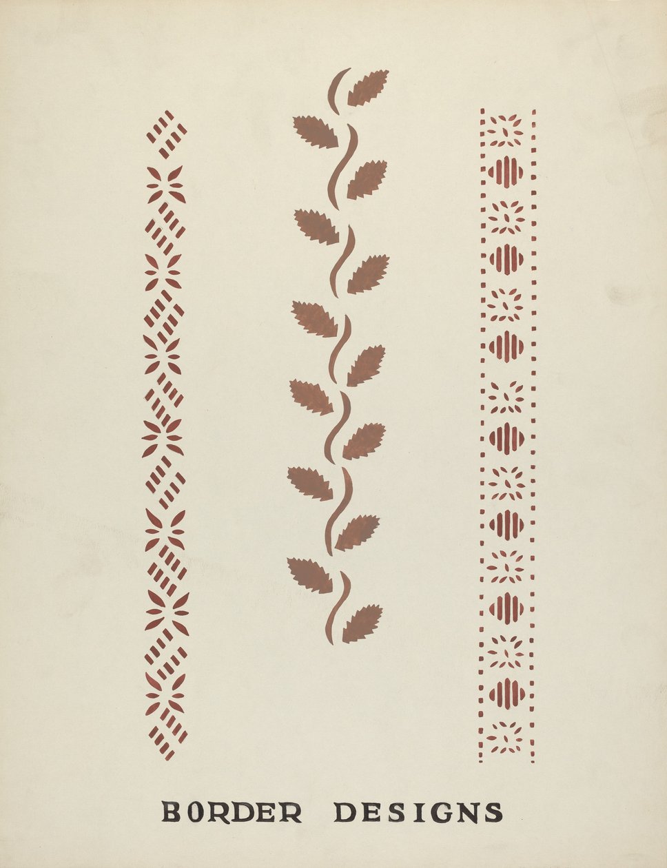 Reunusmallit ehdotetusta portfoliosta "Maine Wall Stencils" tekijältä Mildred E. Bent
