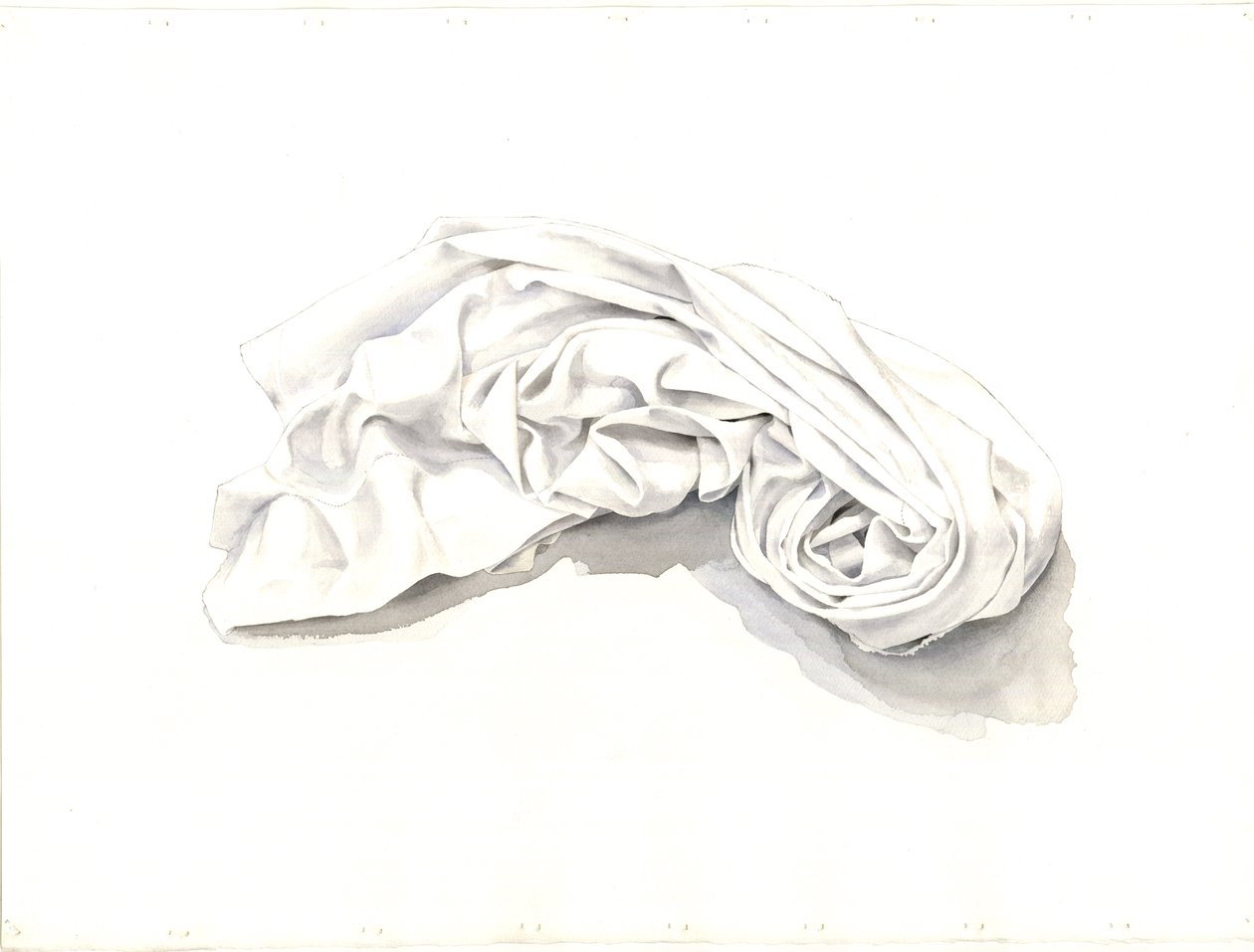 Käpristynyt lakana, 2004 (wc paperilla) tekijältä Miles Contemporary Artist Thistlethwaite