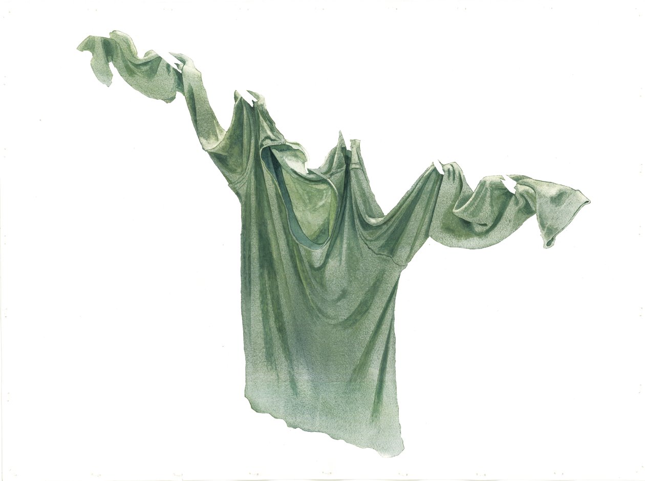 Pippas Pale Green T-paita, 2003 (wc paperilla) tekijältä Miles Contemporary Artist Thistlethwaite