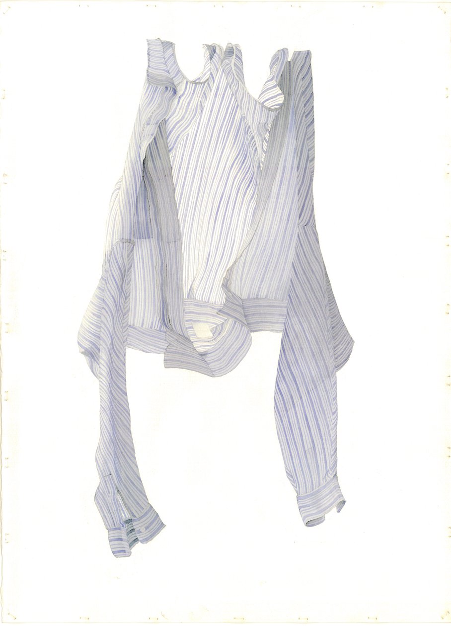 Stripy Blue Shirt in a Breeze, 2004 (wc paperilla) tekijältä Miles Contemporary Artist Thistlethwaite