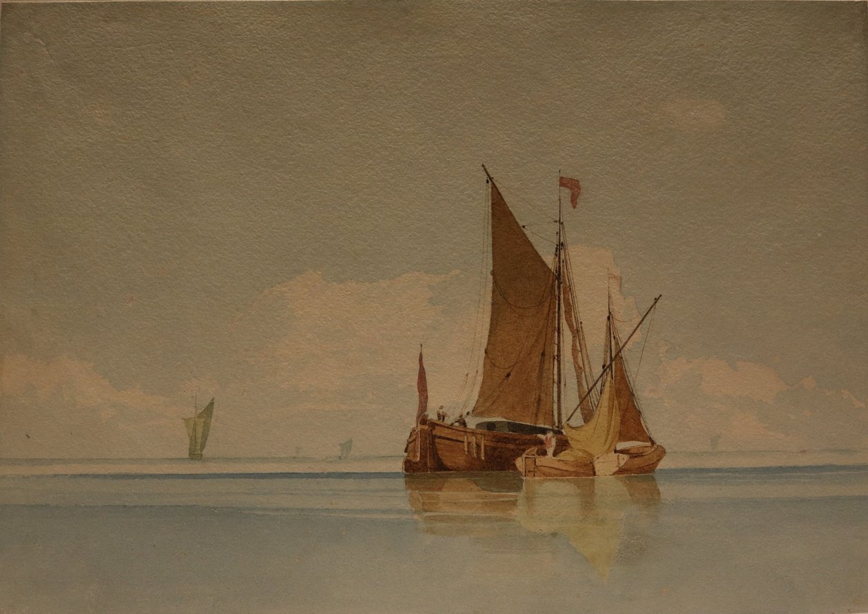 A Calm, päivämäärä tuntematon (akvarelli ja lyijykynä paperille). tekijältä Miles Edmund Cotman