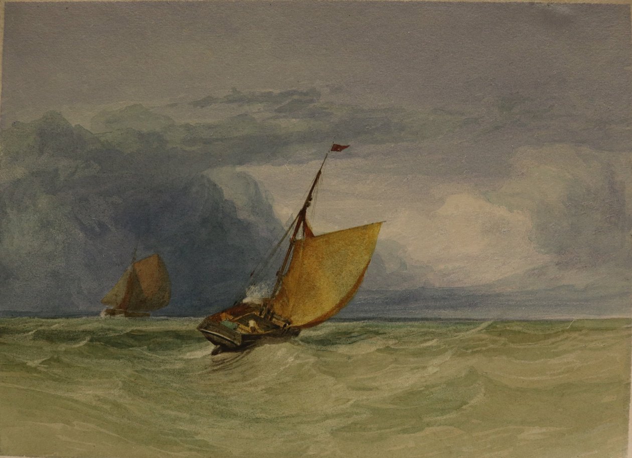 A Gale, päivämäärä tuntematon (akvarelli ja lyijykynä paperille). tekijältä Miles Edmund Cotman