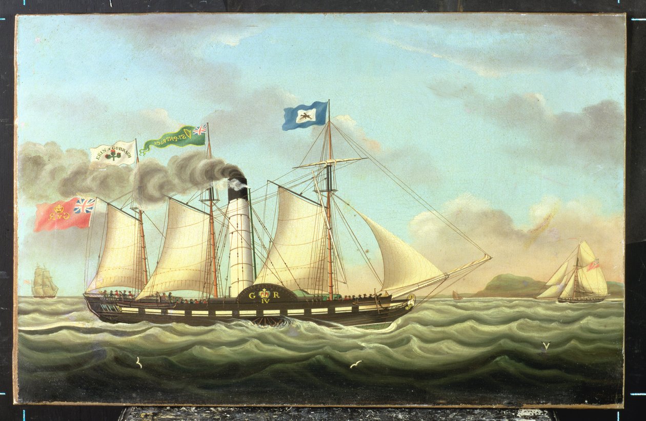Steam-paketti "Saint Patrick" Liverpoolista Dubliniin, 1827 tekijältä Miles Walters