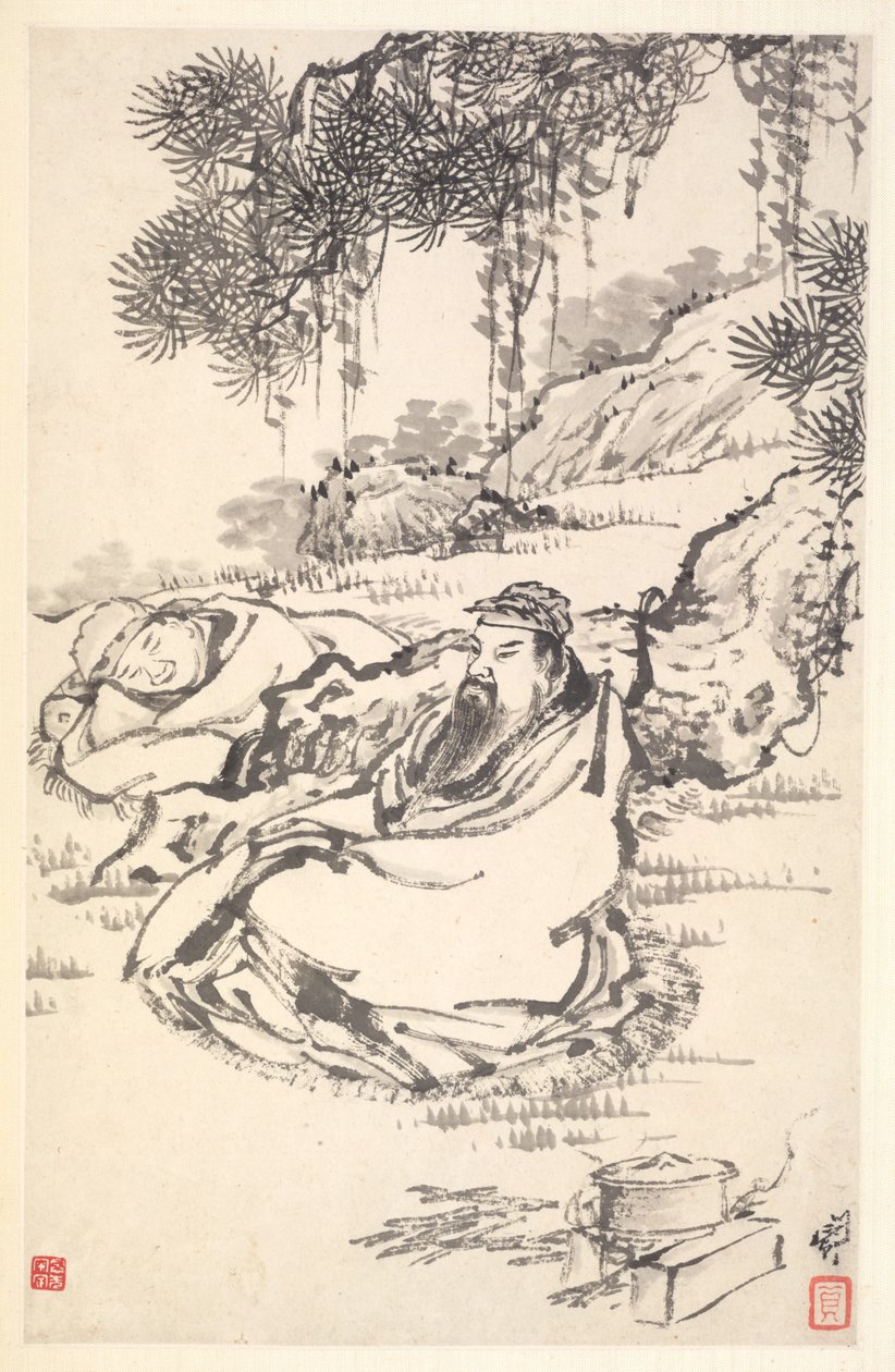 Lu Tong ja palvelija, 1788. tekijältä Min Zhen