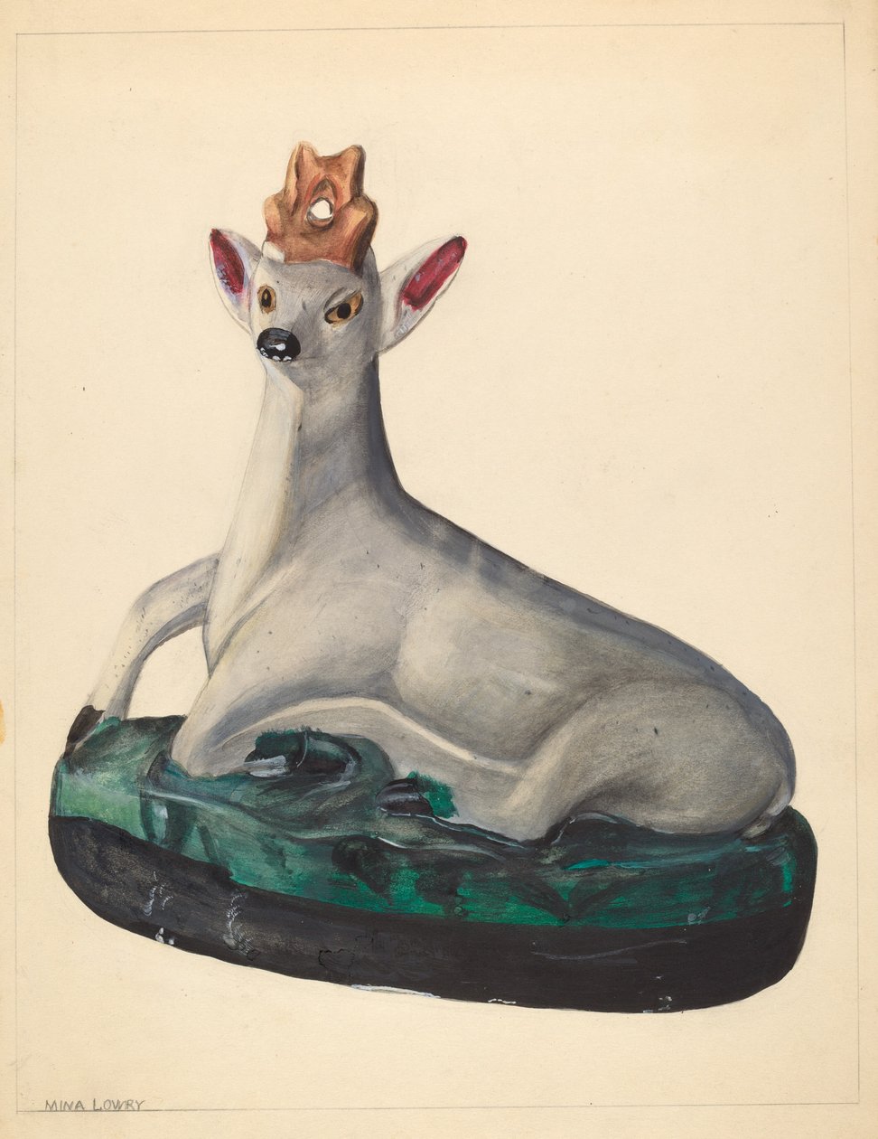 Deer Figurine, c. 1936. tekijältä Mina Lowry