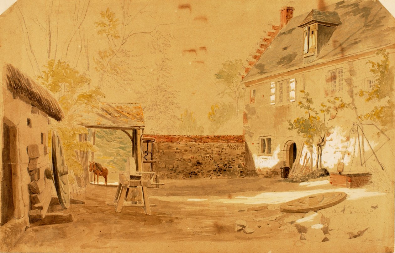 Muinainen St. Valeryn luostari, Ranska, 1862. tekijältä Miner Kilbourne Kellogg