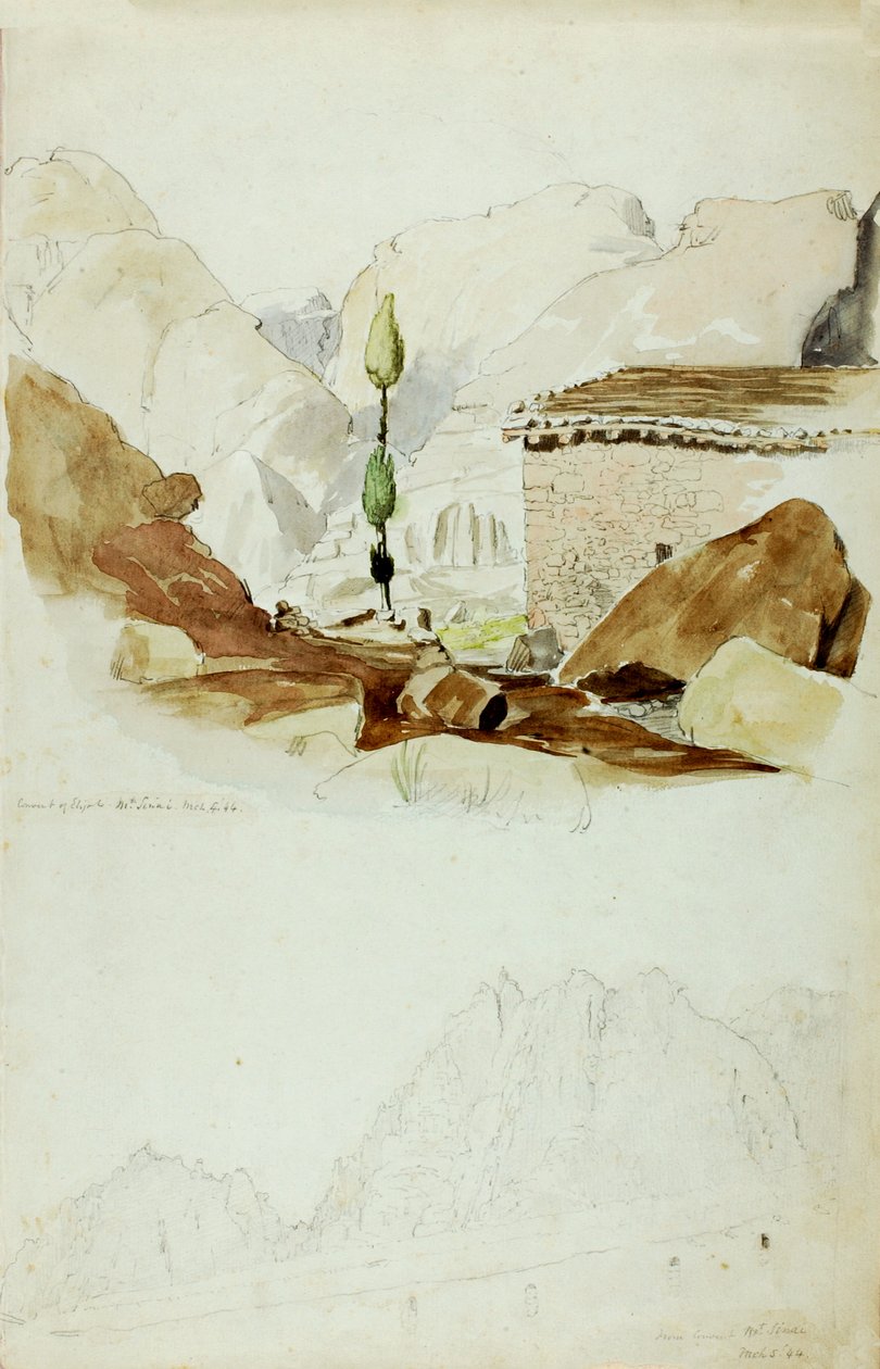 Elian luostari, Siinaivuori, 1844. tekijältä Miner Kilbourne Kellogg