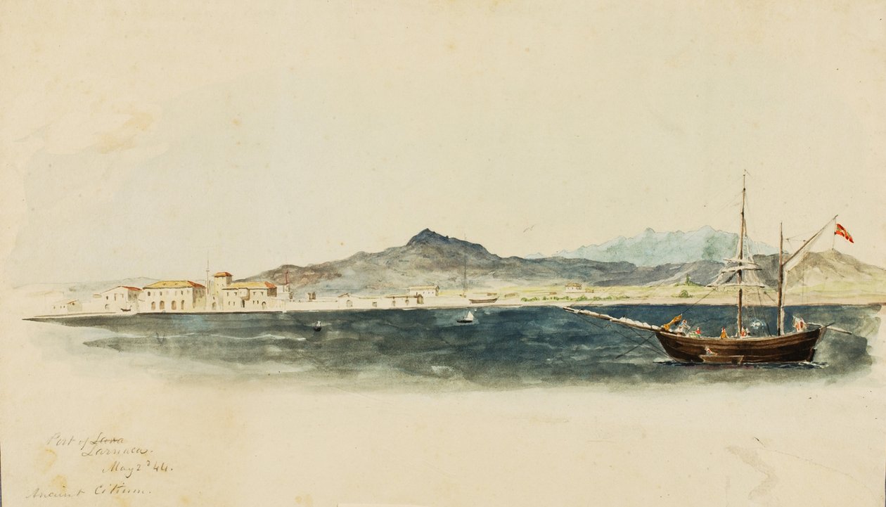 Larnakan satama, 1844. tekijältä Miner Kilbourne Kellogg