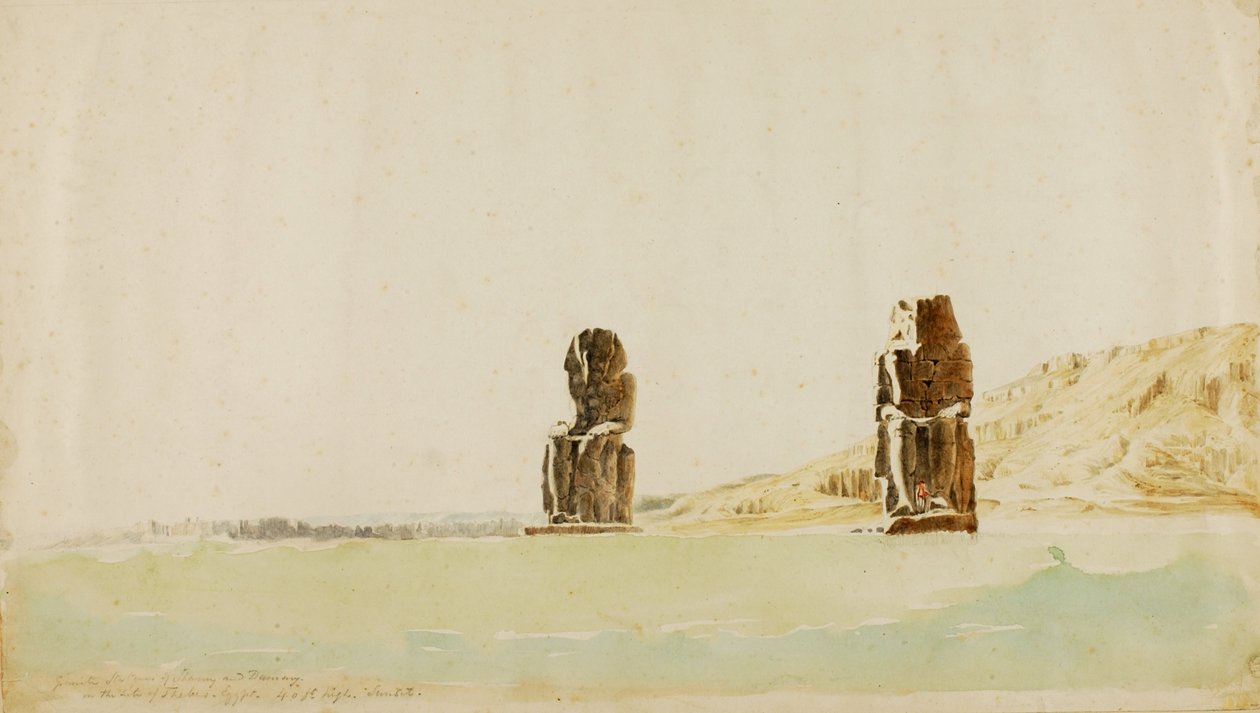 Patsaat Memnonissa, Thebes, n.d. tekijältä Miner Kilbourne Kellogg