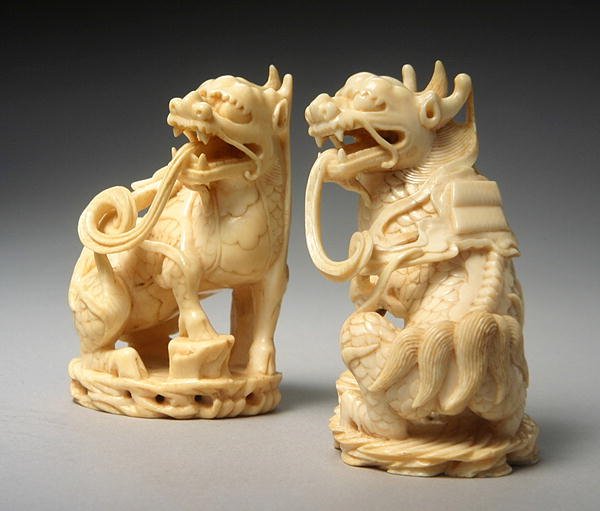 Pari veistetty Qilin (katso myös 272189) tekijältä Ming Dynasty Chinese School