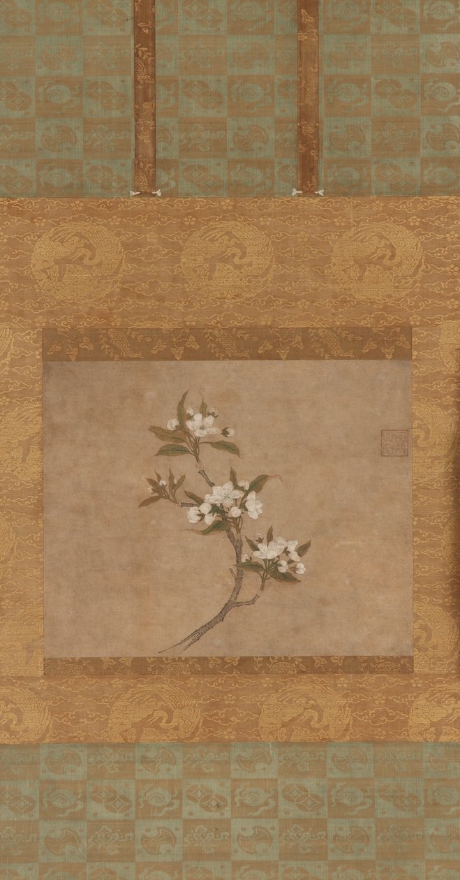 Päärynäkukkien oksa (muste ja väri paperilla) tekijältä Ming Dynasty Chinese School