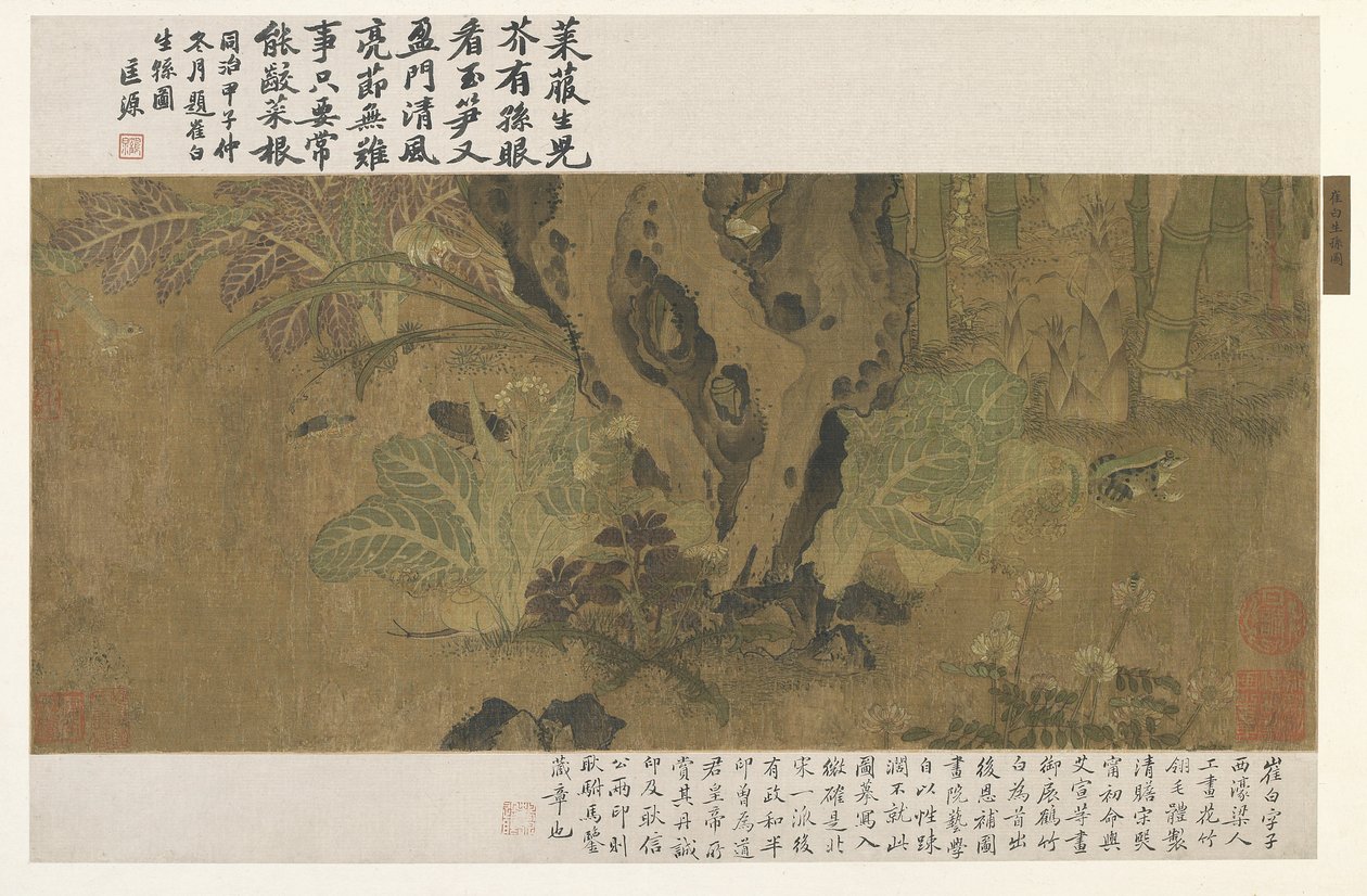 Bambu, sammakko ja hyönteiset tekijältä Ming Dynasty Chinese School