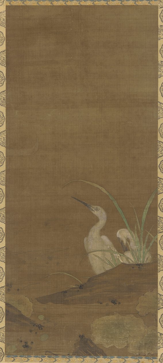 Haikarat ja vesikasvit (muste ja väri silkillä) tekijältä Ming Dynasty Chinese School