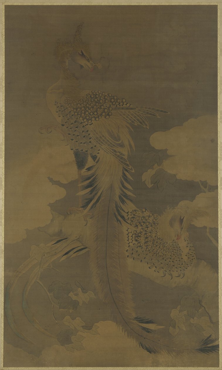 Phoenixes Paulownia-puussa, n. 1500 tekijältä Ming Dynasty Chinese School