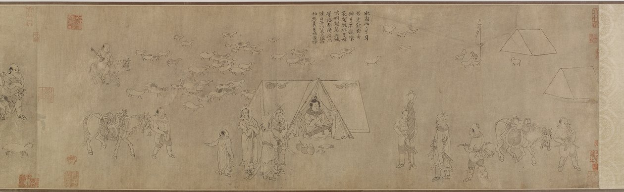 Cai Wenjin vankeus, 1300-1400-luku (muste paperille) tekijältä Ming Dynasty Chinese School