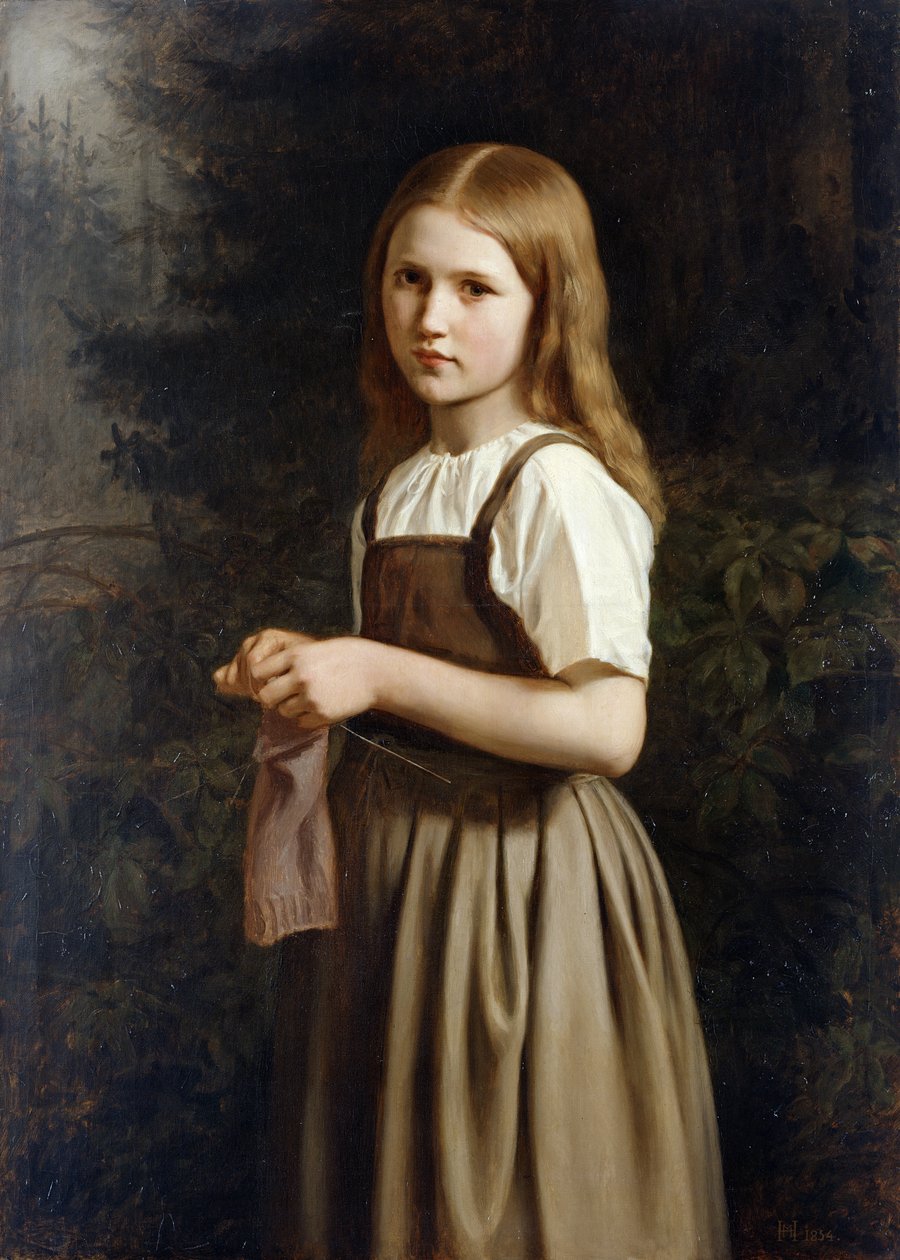 Tyttöjen neulonta, 1854 tekijältä Minna Heeren