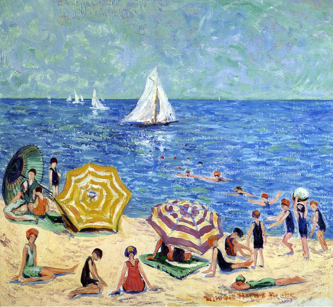 Oak Tree Beach, noin 1914 tekijältä Minnie Harms Neebe