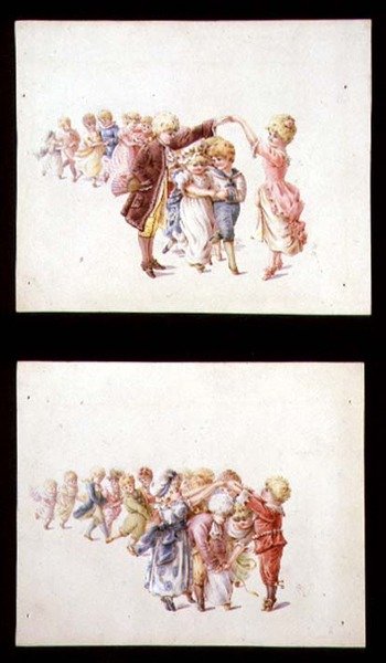 Lastenjuhlat, 1800-luvun loppu (akvarelli paperille) tekijältä Minnie Jackson
