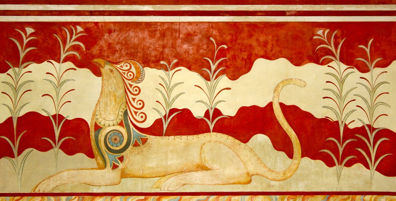 Griffin kasvot valtaistuinta, Throne Room, Knossos, Kreeta 1550-1450 eKr. tekijältä Minoan