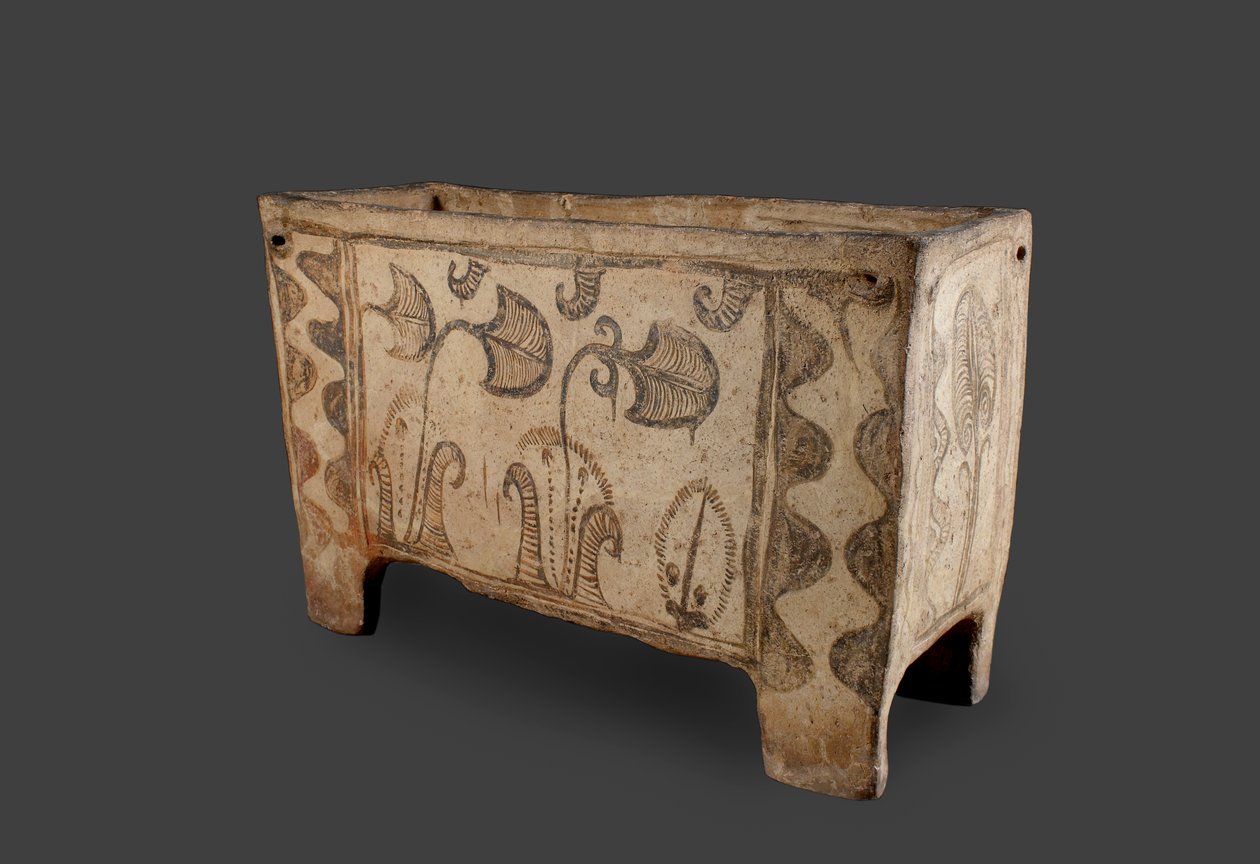 Maalattu arkku, Knossos, Kreeta, n. 1500 eKr. (maalatut keramiikka) (katso kääntöpuoli 419818) tekijältä Minoan