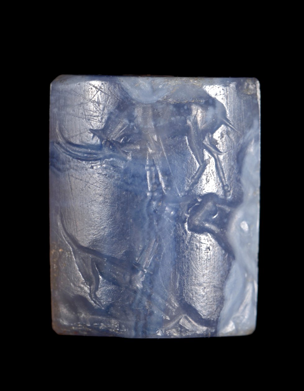 Sylinteritiiviste, Keski-Minoan III -kausi - Myöhäinen Minoan I -kausi n. 1800 - n. 1450 eKr. (sininen kalsedoni) tekijältä Minoan