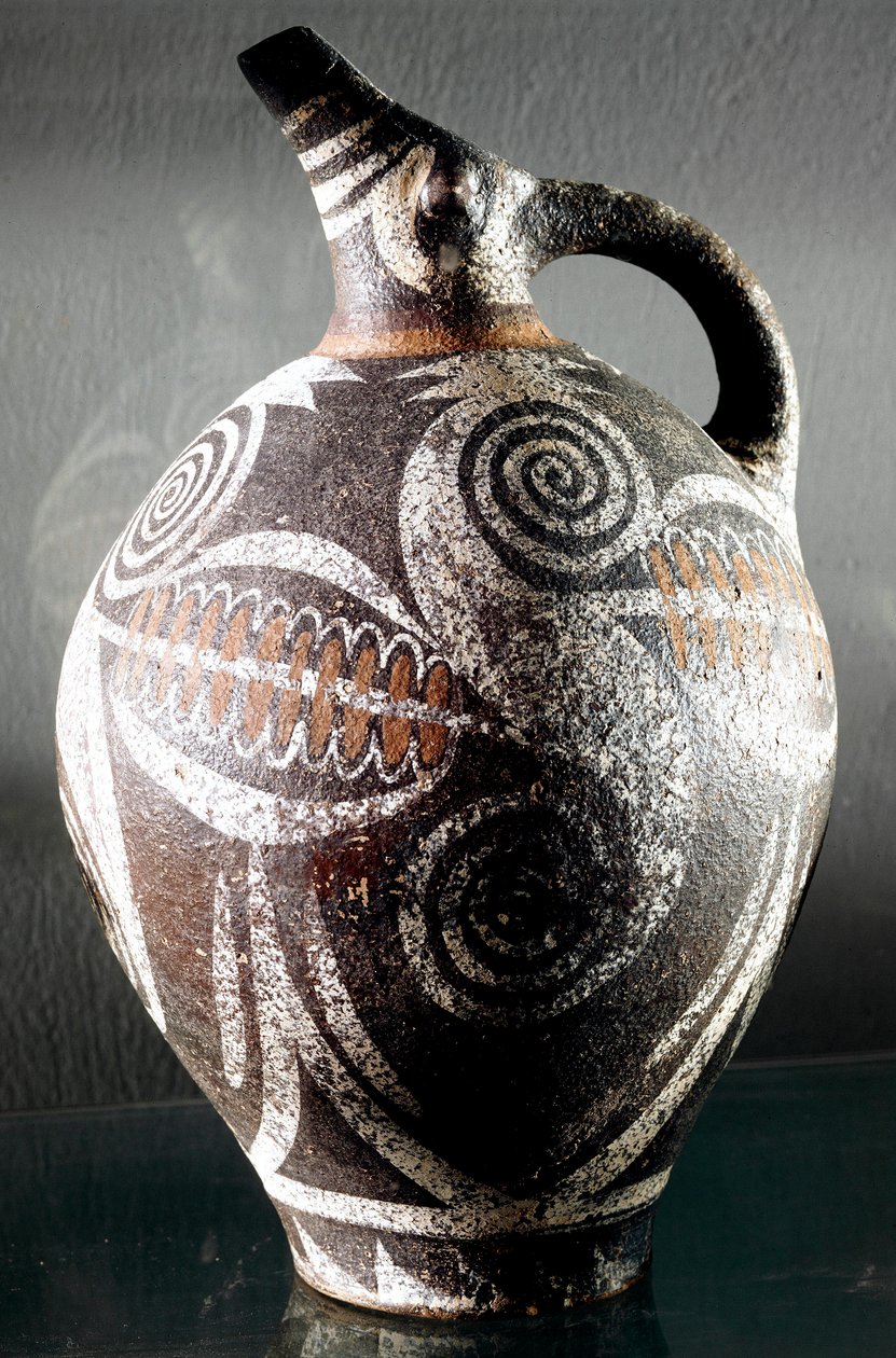 Minolainen taide: keraaminen kannu koristelu monivärisistä piirustuksista. Phaestoksesta (Phaistos tai Festo). Himmeä. 27 cm Arkeologinen museo, Heraklion, Kreeta tekijältä Minoan