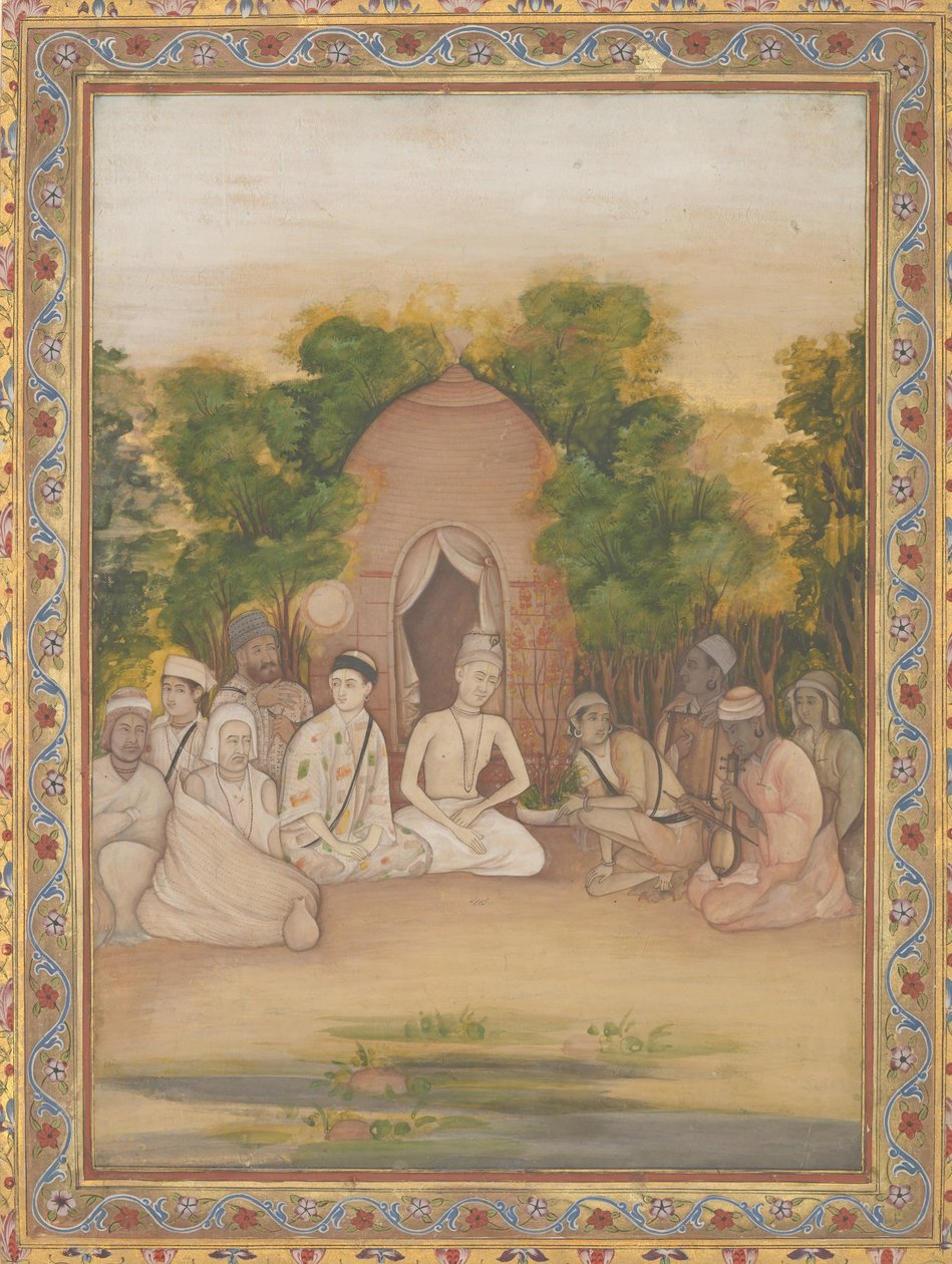 Eri uskontojen pyhien miesten kokoontuminen, n. 1770-75. tekijältä Mir Kalan Khan