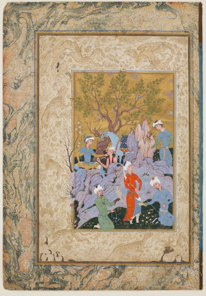Princely Hawking Party, noin 1570 tekijältä Mirza Ali