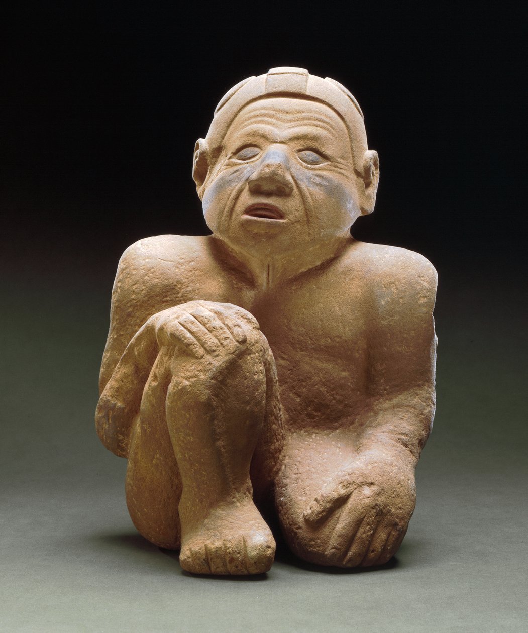 Istuva mieshahmo, 1300-1500 (hiekkakivi) tekijältä Mississippian culture