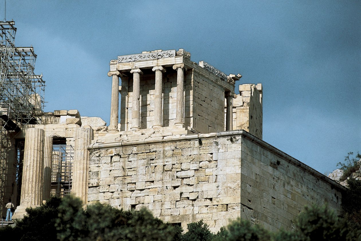 Ateenan temppeli Nike, Mnesicles ja Calicrates suunnittelema 5. vuosisadalla eKr., Ateenan akropolis, Kreikka (kuva) tekijältä Mnesikles Mnesikles