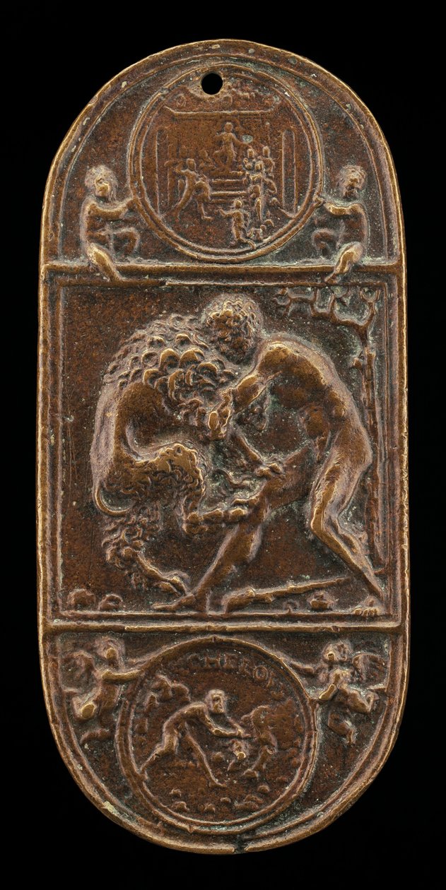 Herkules ja Nemean-leijona, 1400-luvun loppu - 1500-luvun alku. tekijältä Moderno