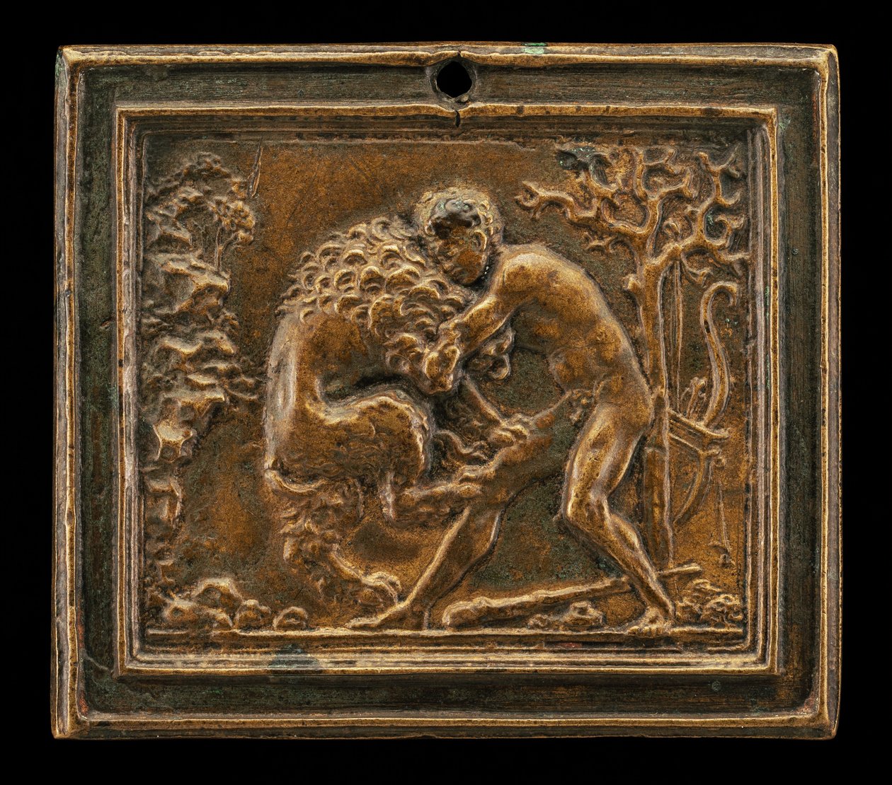 Hercules ja Nemean-leijona, 1400-luvun loppu - 1500-luvun alku. tekijältä Moderno