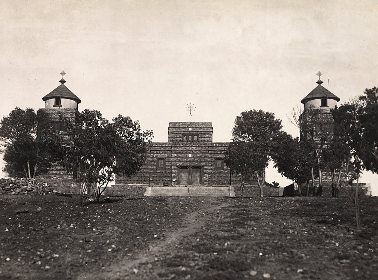 Imperiumin rakentaminen fasistisena aikana: abessinialainen kirkko Asmarassa, 09/05/1936 (s/w-kuva) tekijältä Modestino Baldinetti
