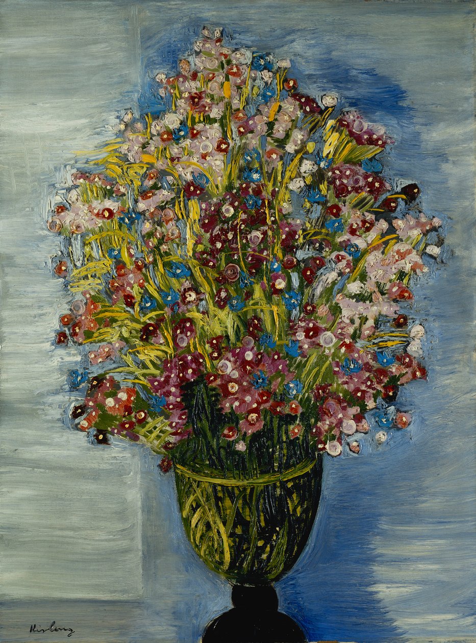 Kukkia vihreässä maljakossa; Fleurs dans un Vase Vert (Kukkia vihreässä maljakossa) tekijältä Moise Kisling