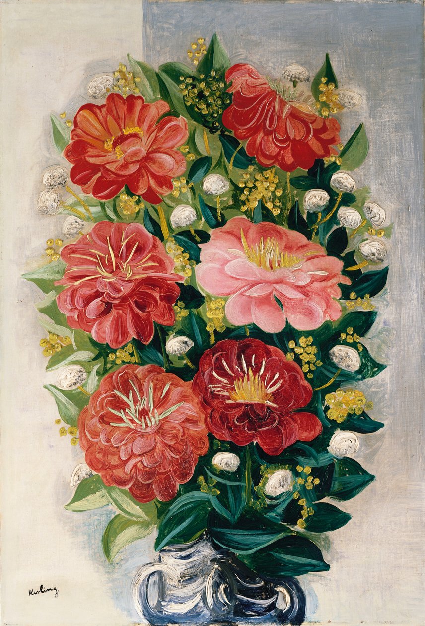 Kukkia maljakossa (öljy kankaalle) tekijältä Moise Kisling