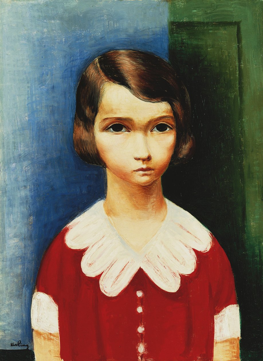 Tyttö punaisessa paidassa tekijältä Moise Kisling