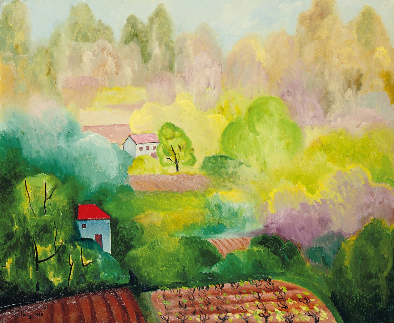 Maisema Saint Tropezissa tekijältä Moise Kisling