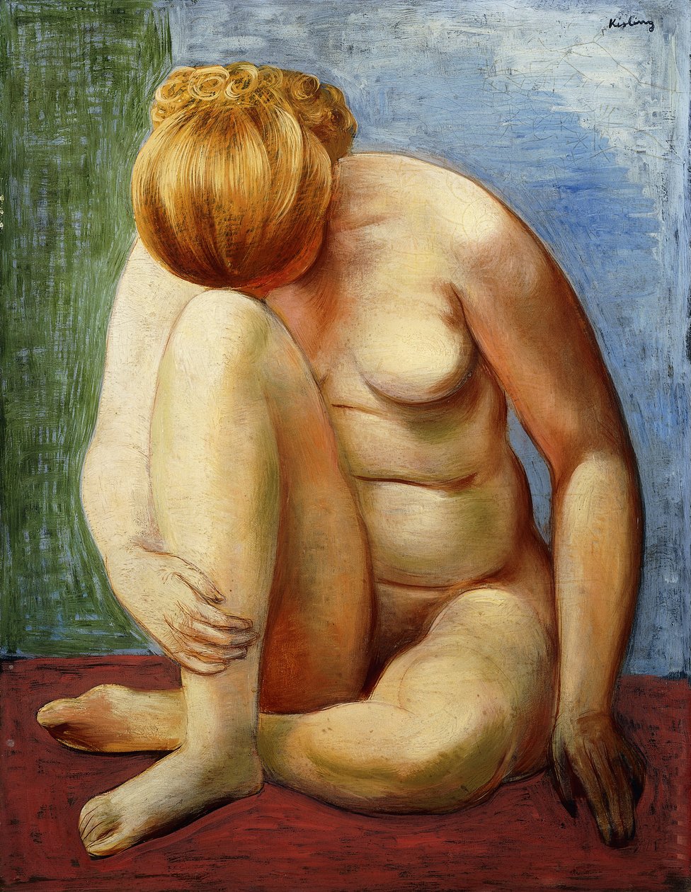 Alaston nainen istuu; Femme Nue Assise tekijältä Moise Kisling