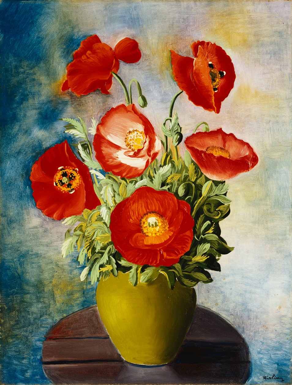 Unikot maljakossa; Coquelicots dans un Vase (Unikko maljakossa) tekijältä Moise Kisling