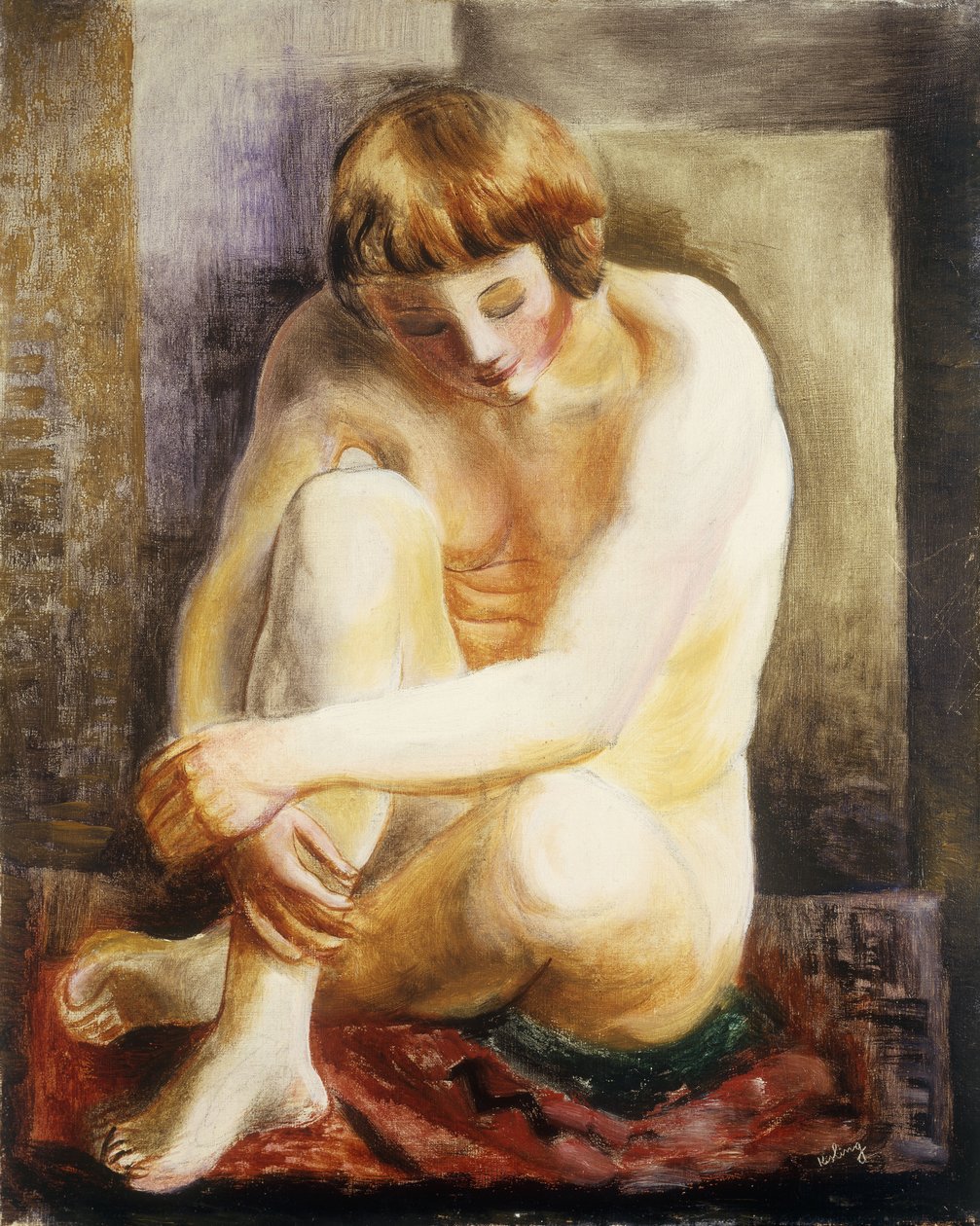 Istuva alaston; Nu Assis tekijältä Moise Kisling