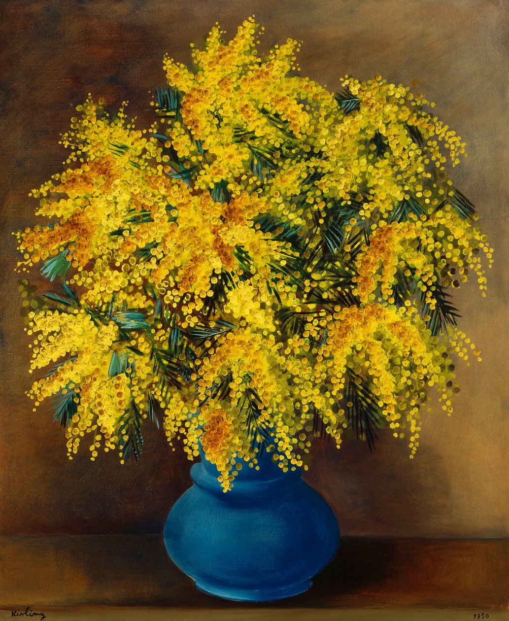 Mimosojen maljakko; Vase de Mimosas tekijältä Moise Kisling