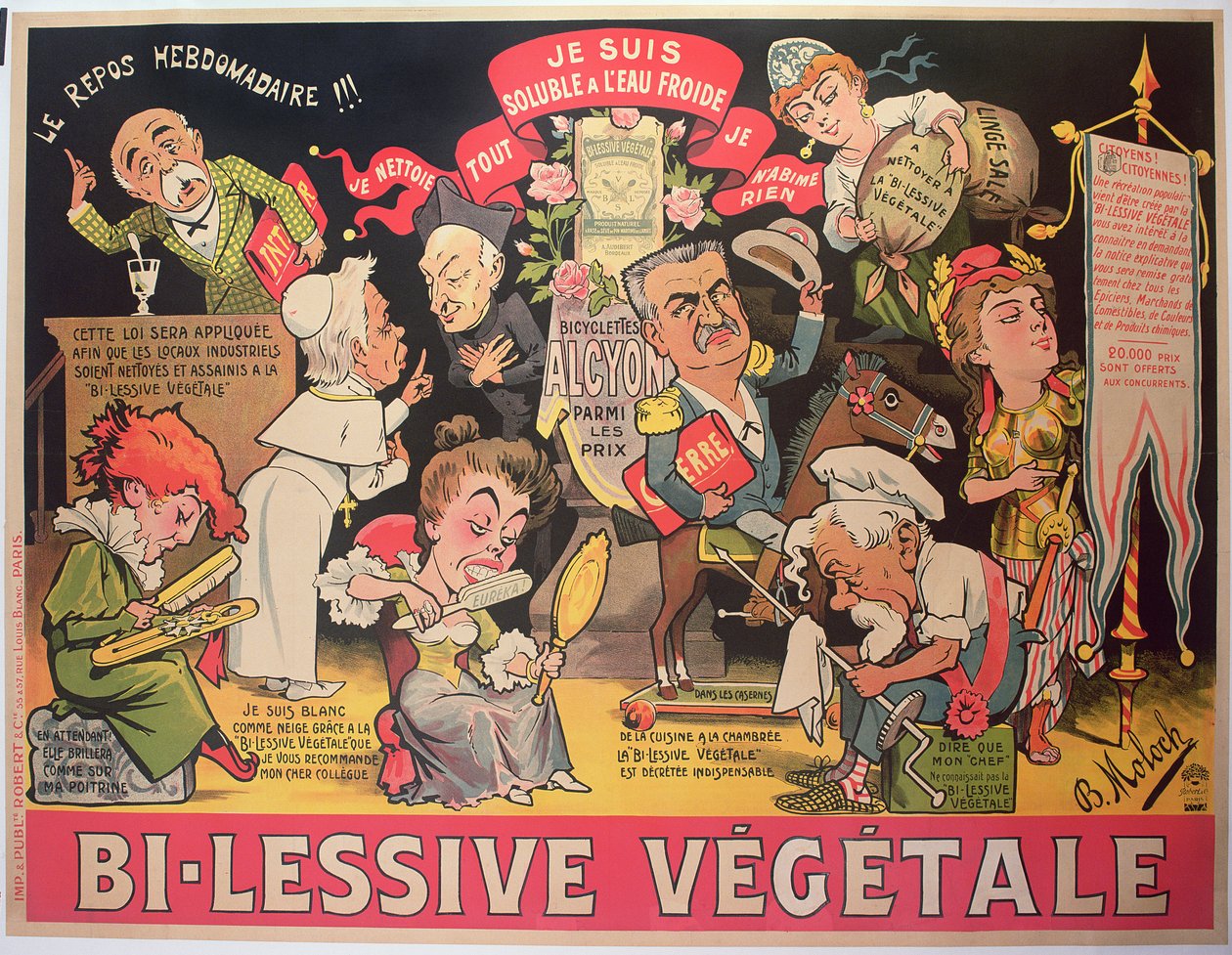 Julistemainos "Bi-Lessive vegetale" tekijältä Moloch