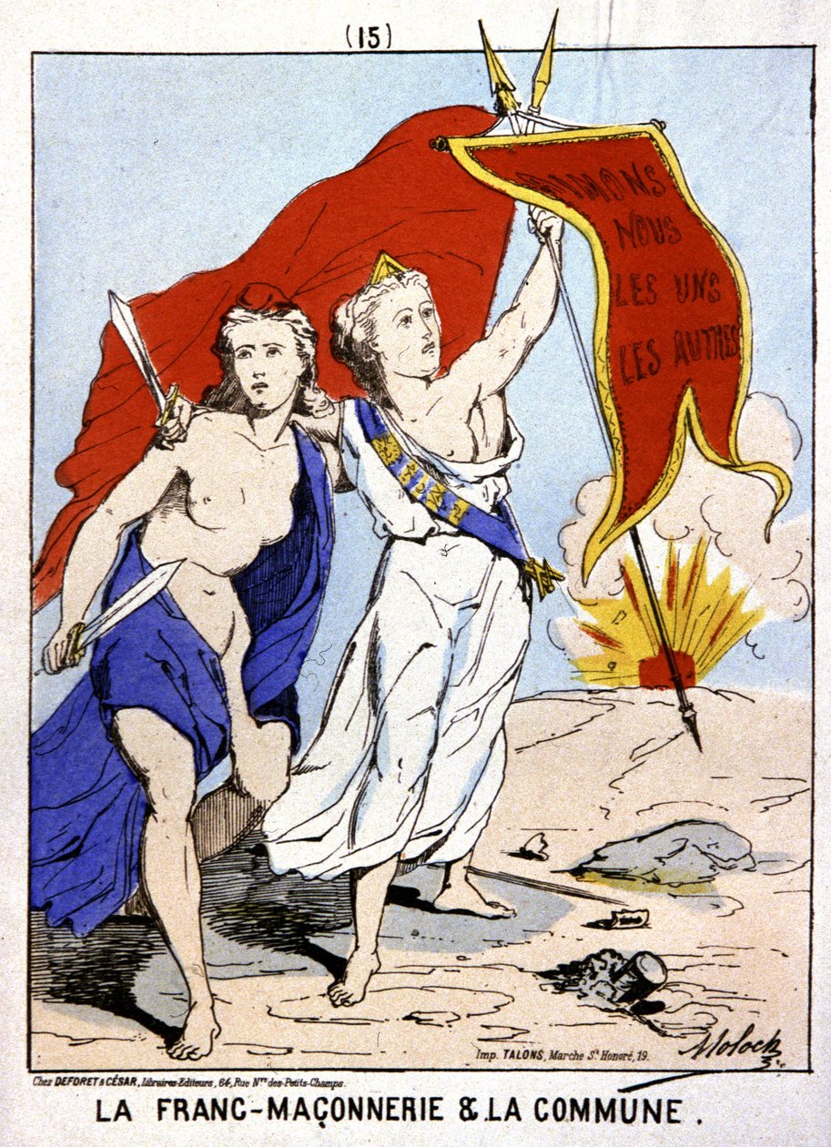 Vapaamuurarius liittoutui La Communen kanssa, n. 1871 (kuva) tekijältä Moloch (1849 1909)