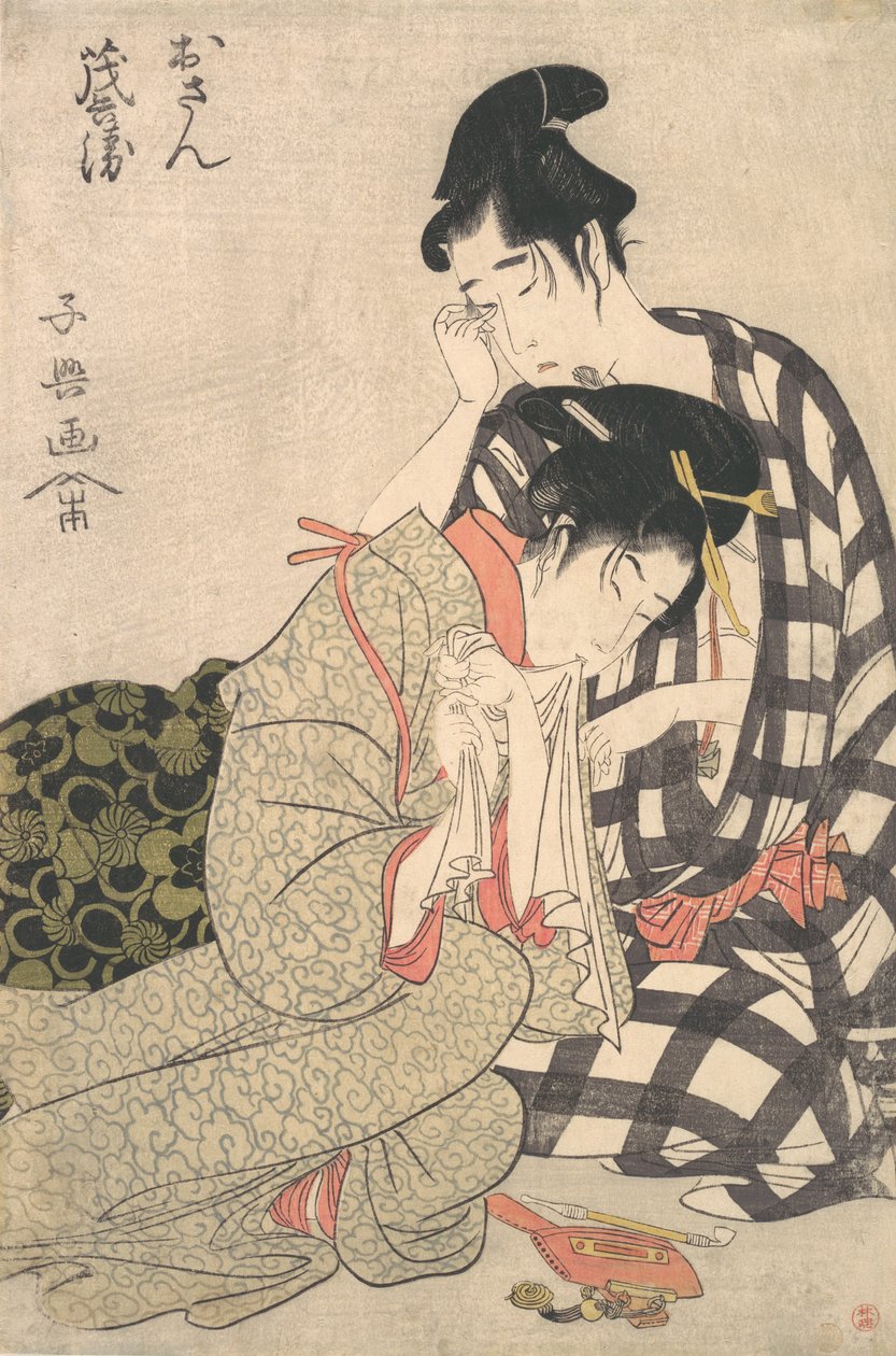 Disconsolate Lovers, n. 1800. tekijältä Momokawa Shiko