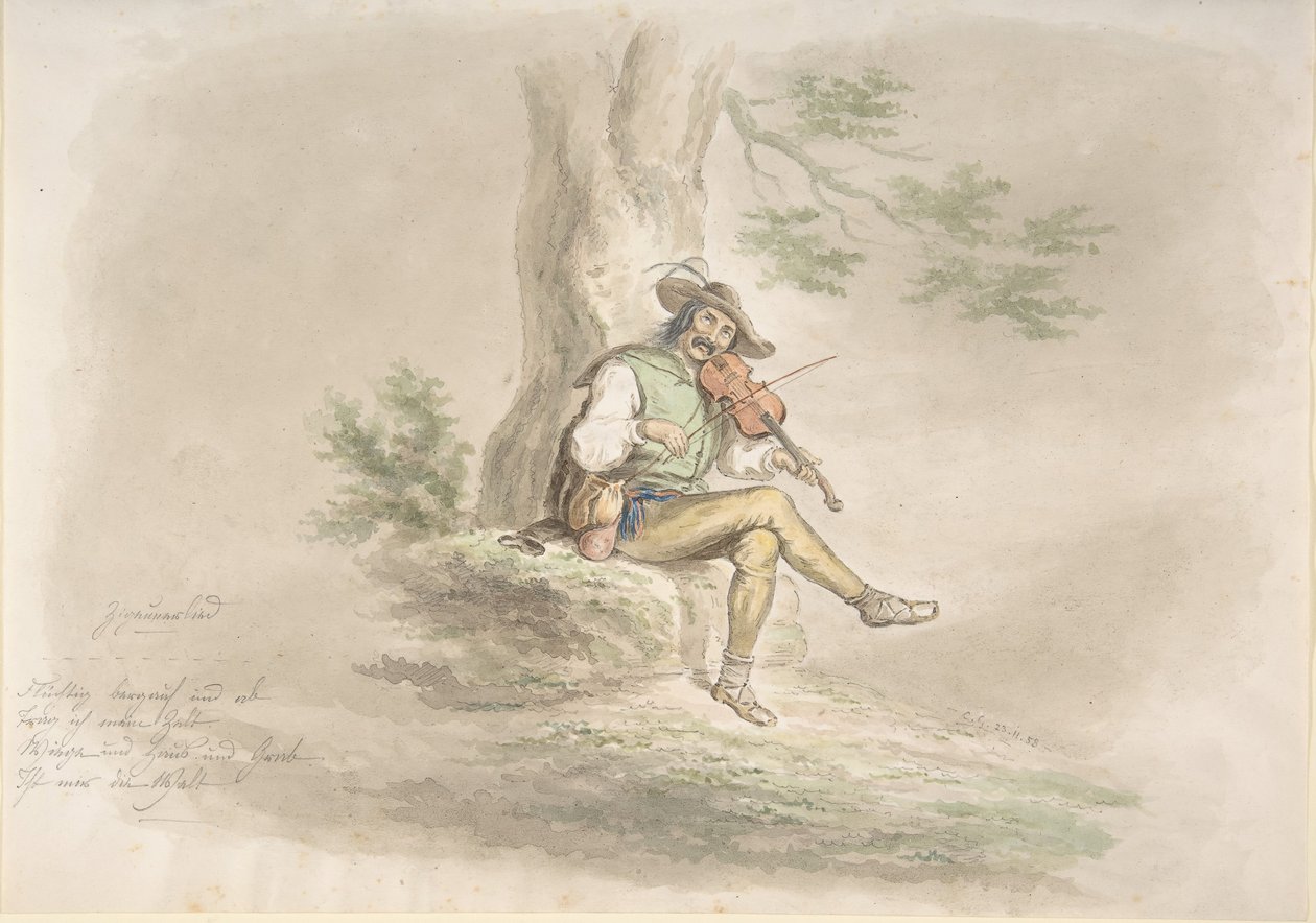 Gypsy Fiddler, 1858. tekijältä Monogrammist CG
