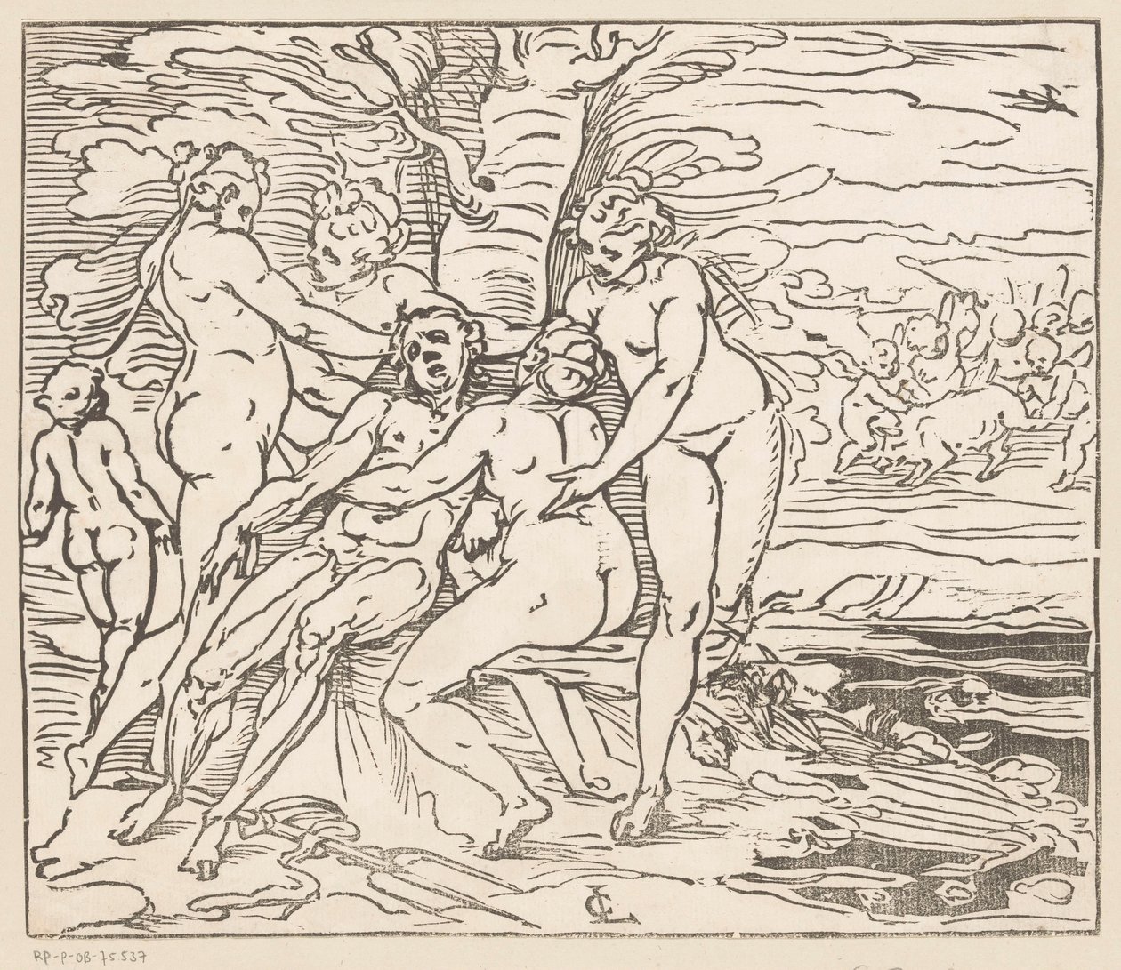 Venus suree Adonisin kuolemaa tekijältä Monogrammist GGN (attributed to)