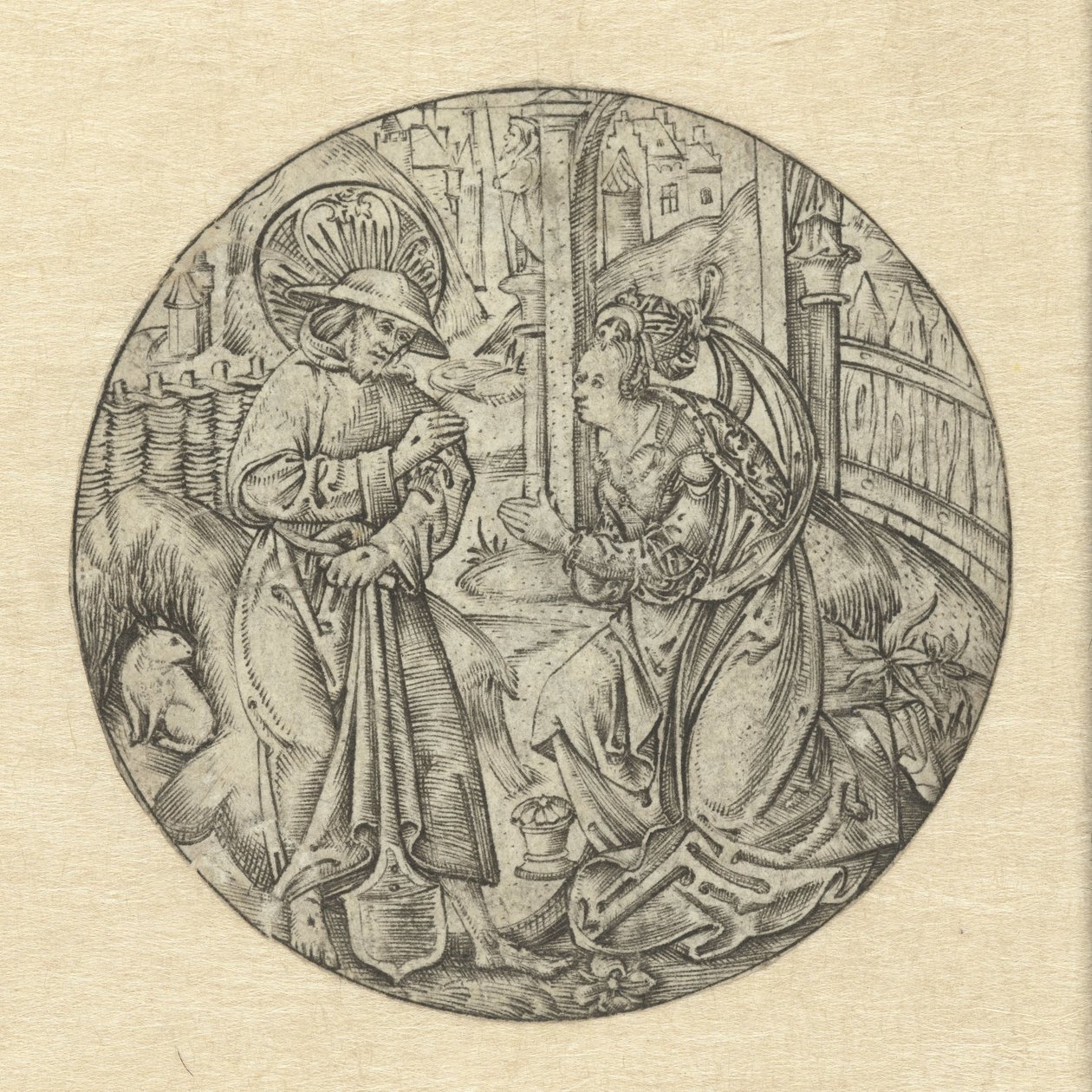 Kristus ilmestyy Maria Magdalenalle Noli me tangere tekijältä Monogrammist S