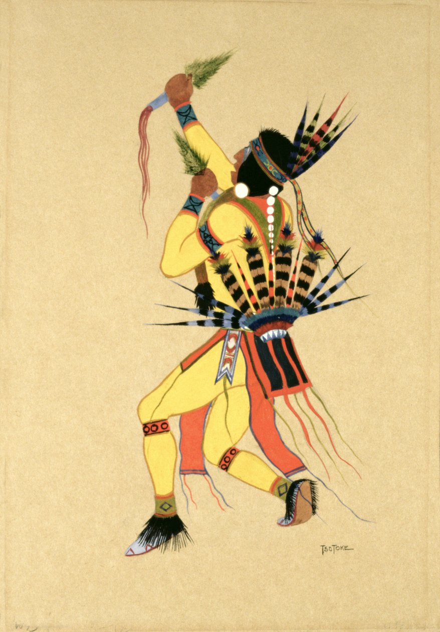 Tanssija, 1929 (tempera paperille) tekijältä Monroe Tsatoke